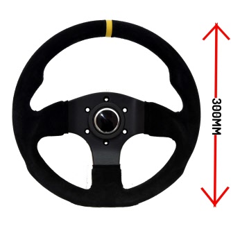Simoni Racing Sportstuur Carrera 350mm - Zwart Suède (Deep Dish - 95mm